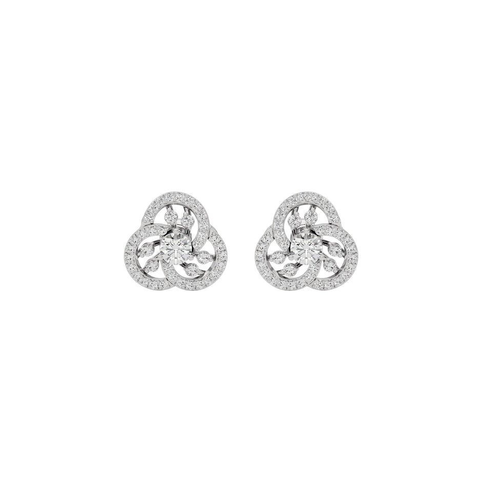 Diamond Orchid Earring 18 KT / White Gold