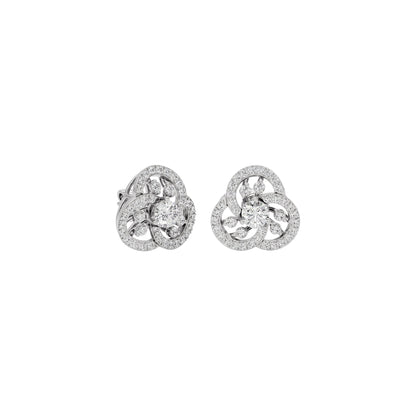 Diamond Orchid Earring 18 KT / White Gold