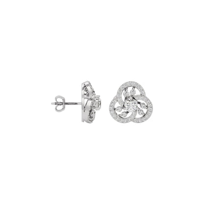 Diamond Orchid Earring 18 KT / White Gold