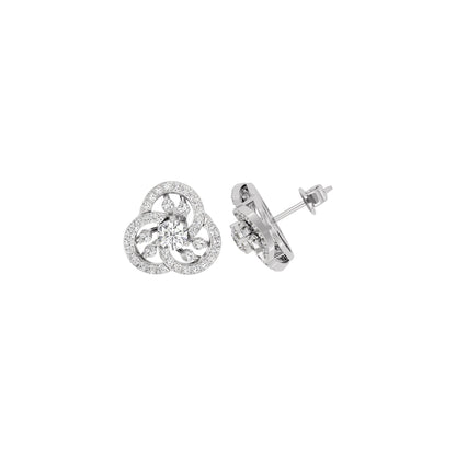 Diamond Orchid Earring 18 KT / White Gold