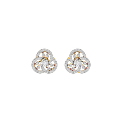 Diamond Orchid Earring 18 KT / Yellow Gold