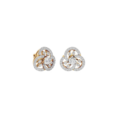 Diamond Orchid Earring 18 KT / Yellow Gold