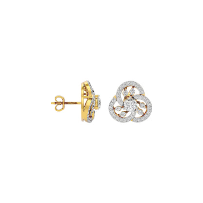 Diamond Orchid Earring 18 KT / Yellow Gold