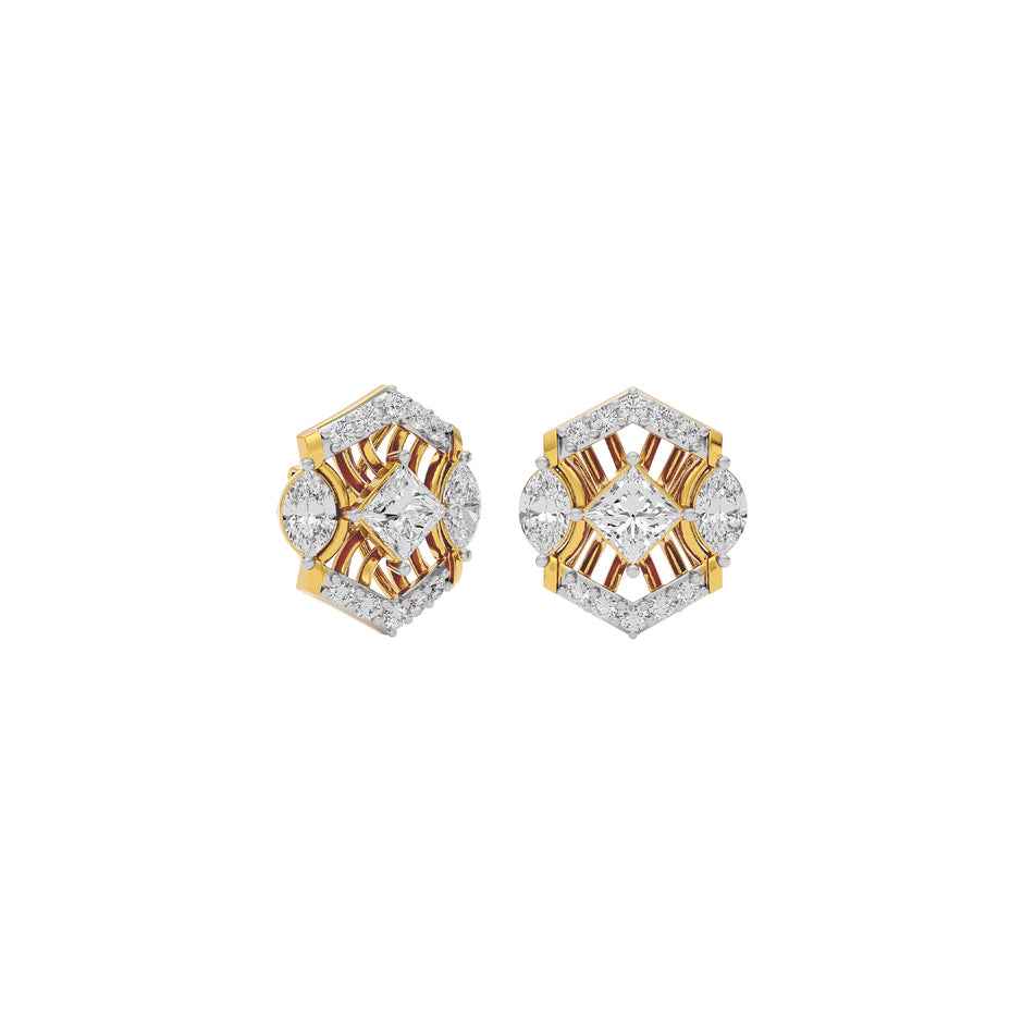 Crystal Veil Diamond Earring 18 KT / Yellow Gold
