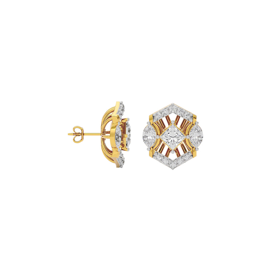 Crystal Veil Diamond Earring 18 KT / Yellow Gold