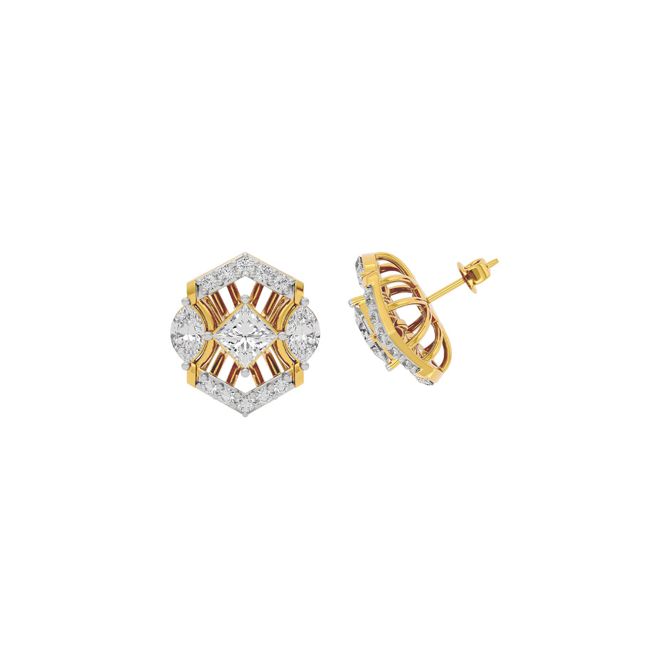 Crystal Veil Diamond Earring 18 KT / Yellow Gold