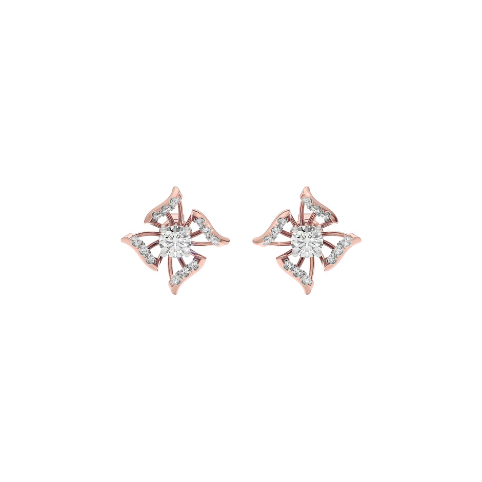Glowing Wave Diamond Earring 18 KT / Rose Gold