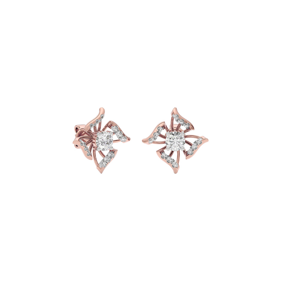 Glowing Wave Diamond Earring 18 KT / Rose Gold