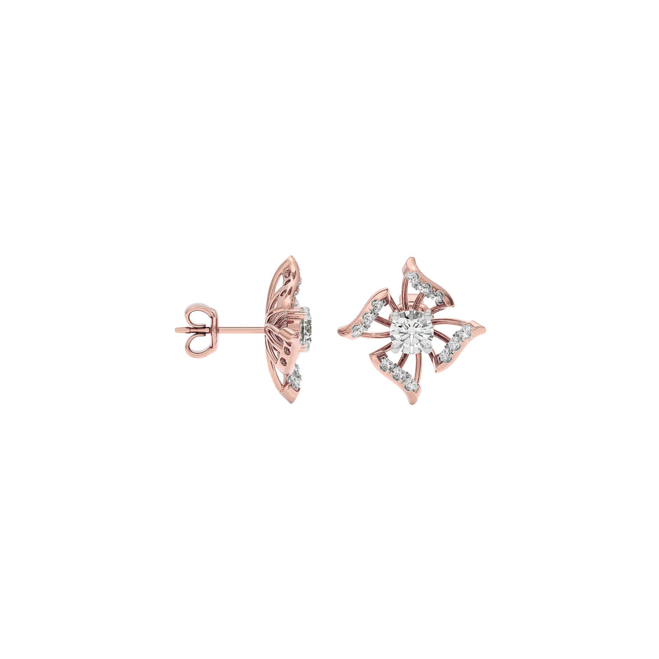 Glowing Wave Diamond Earring 18 KT / Rose Gold