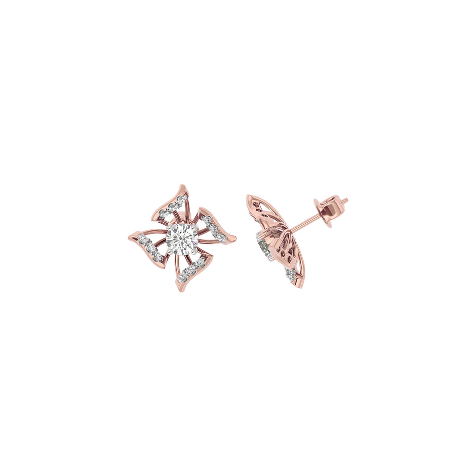Glowing Wave Diamond Earring 18 KT / Rose Gold
