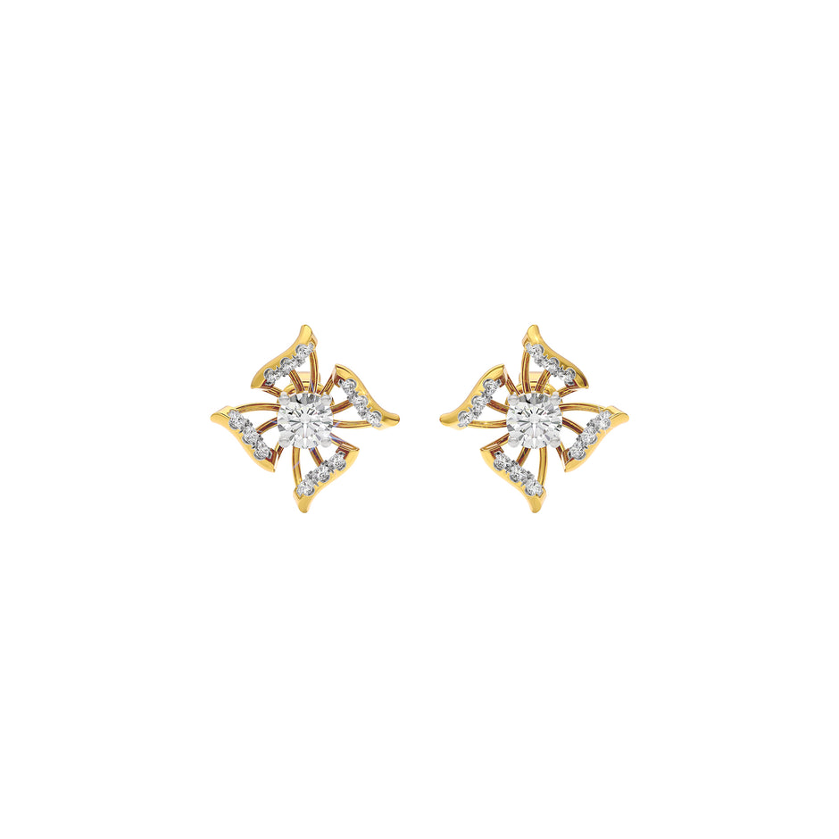 Glowing Wave Diamond Earring 18 KT / Yellow Gold