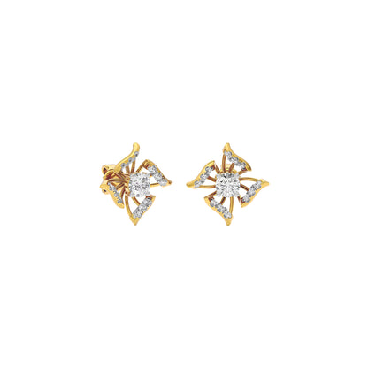 Glowing Wave Diamond Earring 18 KT / Yellow Gold