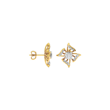 Glowing Wave Diamond Earring 18 KT / Yellow Gold