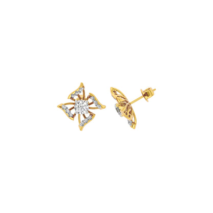 Glowing Wave Diamond Earring 18 KT / Yellow Gold