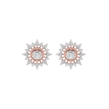 Golden Ray Diamond Earring