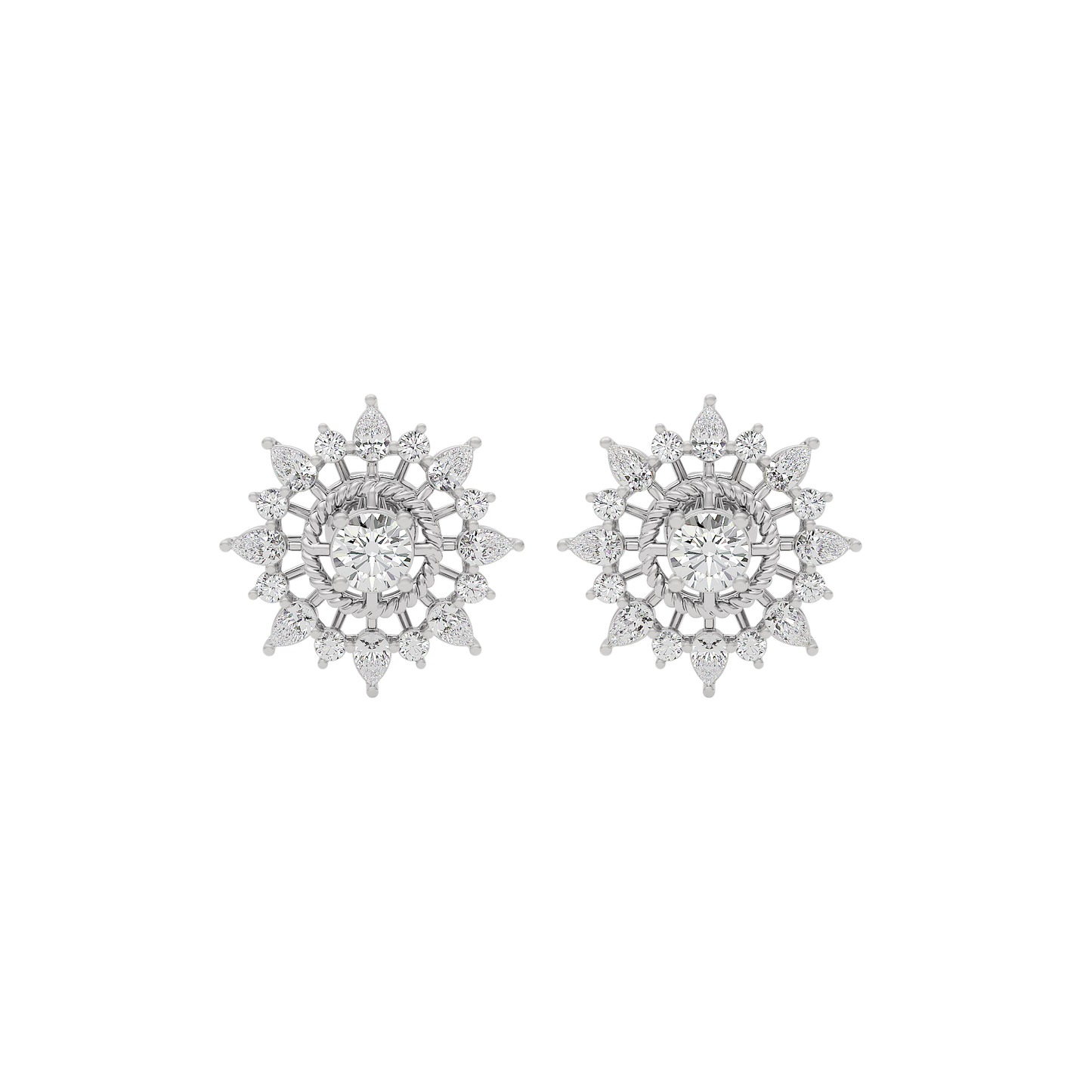 Golden Ray Diamond Earring