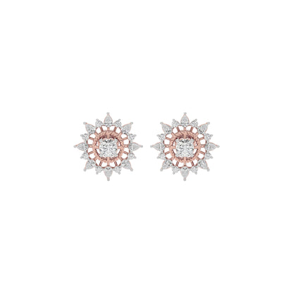 Golden Ray Diamond Earring 18 KT / Rose Gold
