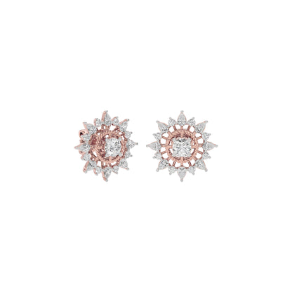 Golden Ray Diamond Earring 18 KT / Rose Gold