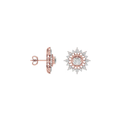 Golden Ray Diamond Earring 18 KT / Rose Gold