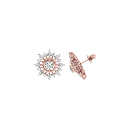Golden Ray Diamond Earring 18 KT / Rose Gold