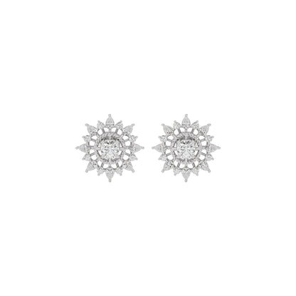 Golden Ray Diamond Earring 18 KT / White Gold