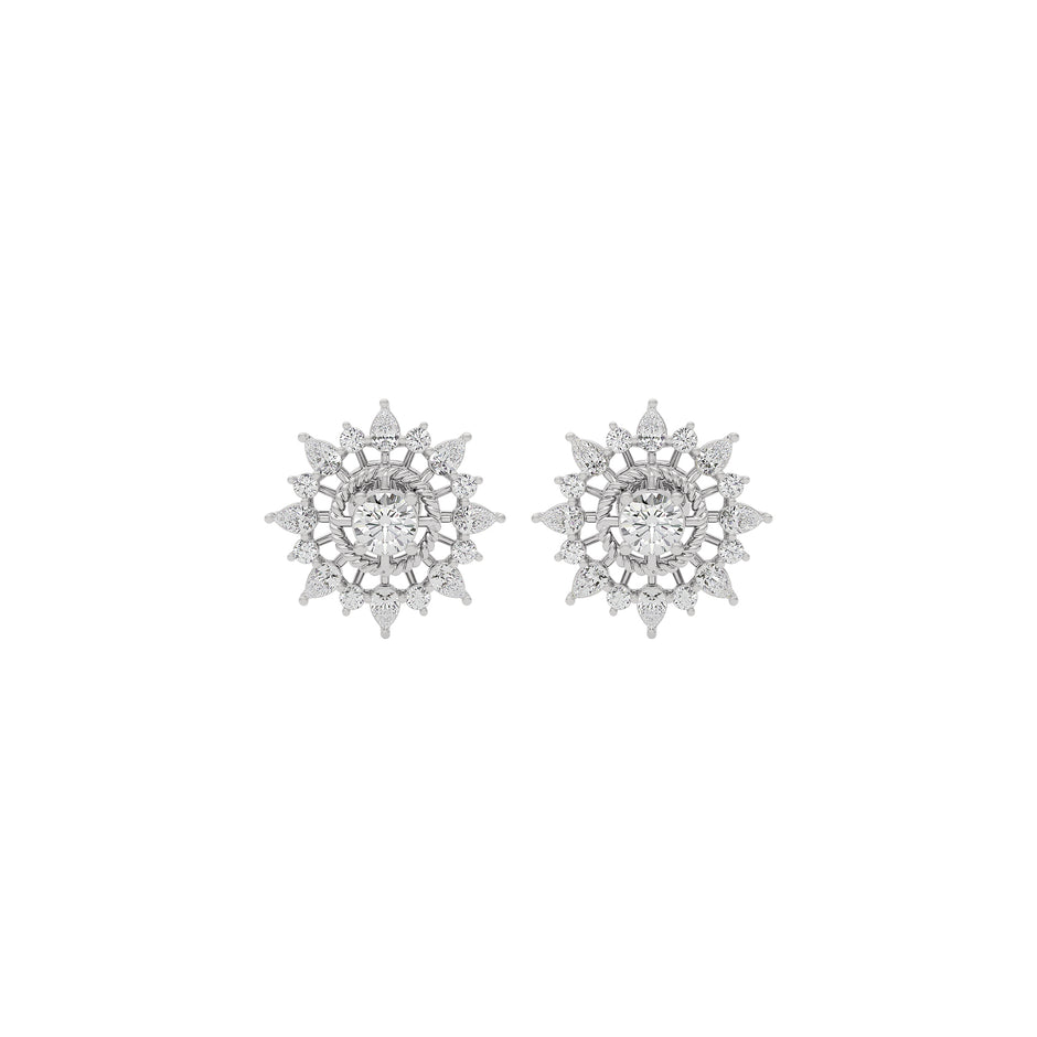 Golden Ray Diamond Earring 18 KT / White Gold