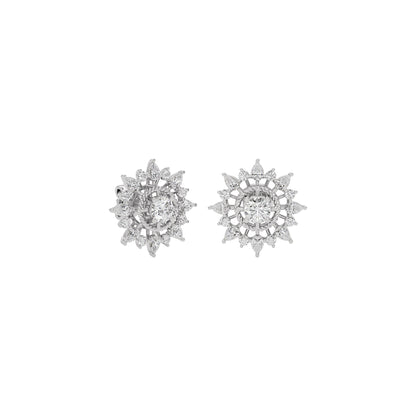 Golden Ray Diamond Earring 18 KT / White Gold