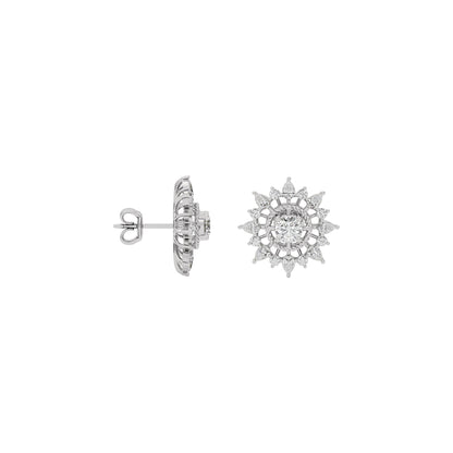Golden Ray Diamond Earring 18 KT / White Gold