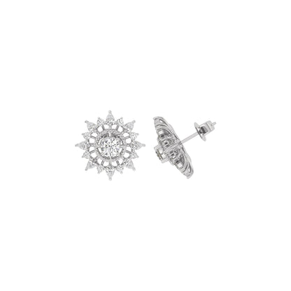 Golden Ray Diamond Earring 18 KT / White Gold
