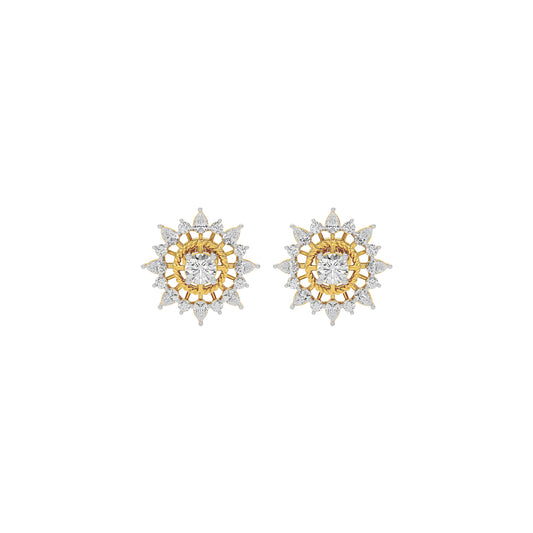 Golden Ray Diamond Earring 18 KT / Yellow Gold