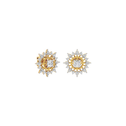 Golden Ray Diamond Earring 18 KT / Yellow Gold