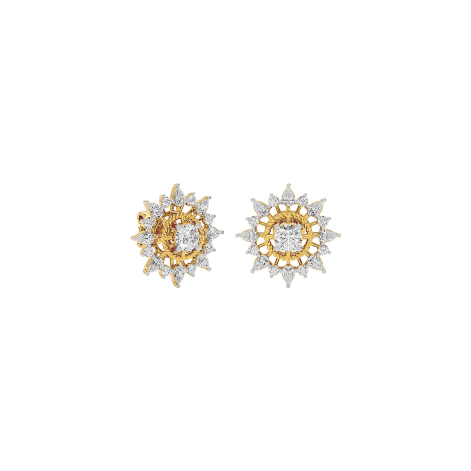 Golden Ray Diamond Earring 18 KT / Yellow Gold