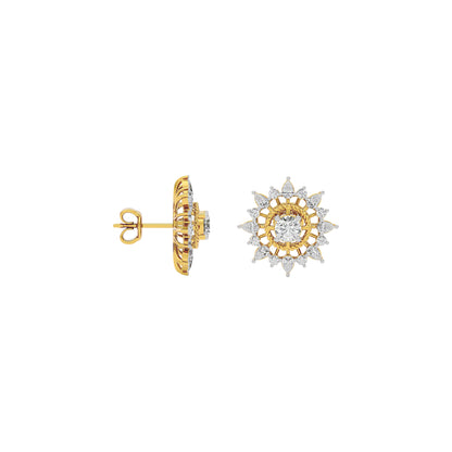 Golden Ray Diamond Earring 18 KT / Yellow Gold