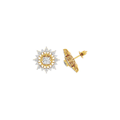 Golden Ray Diamond Earring 18 KT / Yellow Gold
