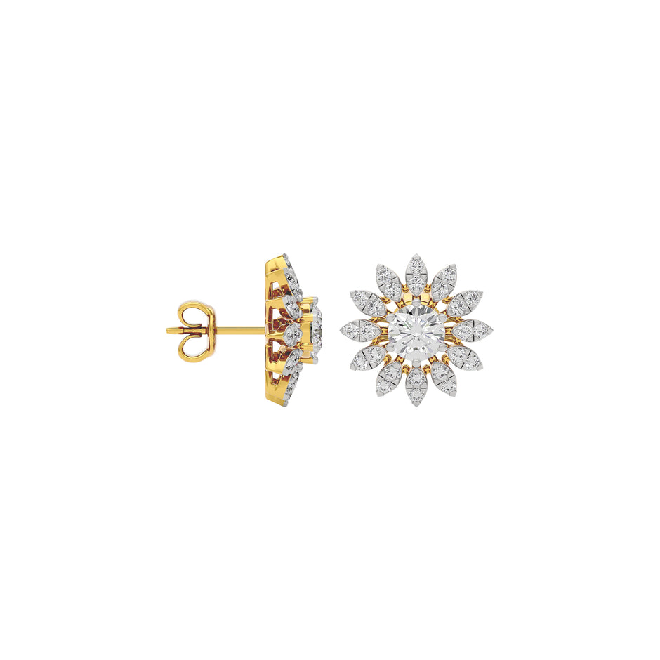 Opal Reflection Diamond Earring 18 KT / Yellow Gold