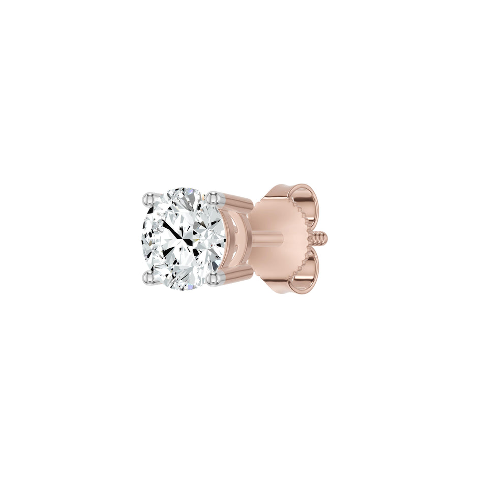Stud Muffin Solitaire Diamond Ear Studs 18 KT / Rose Gold