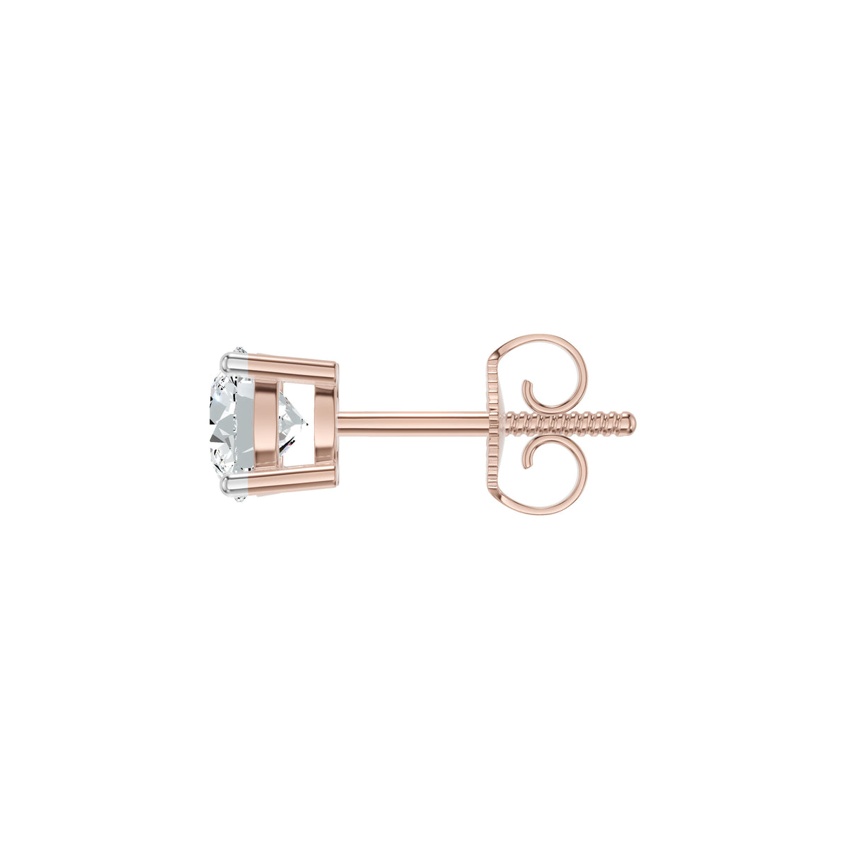 Stud Muffin Solitaire Diamond Ear Studs 18 KT / Rose Gold