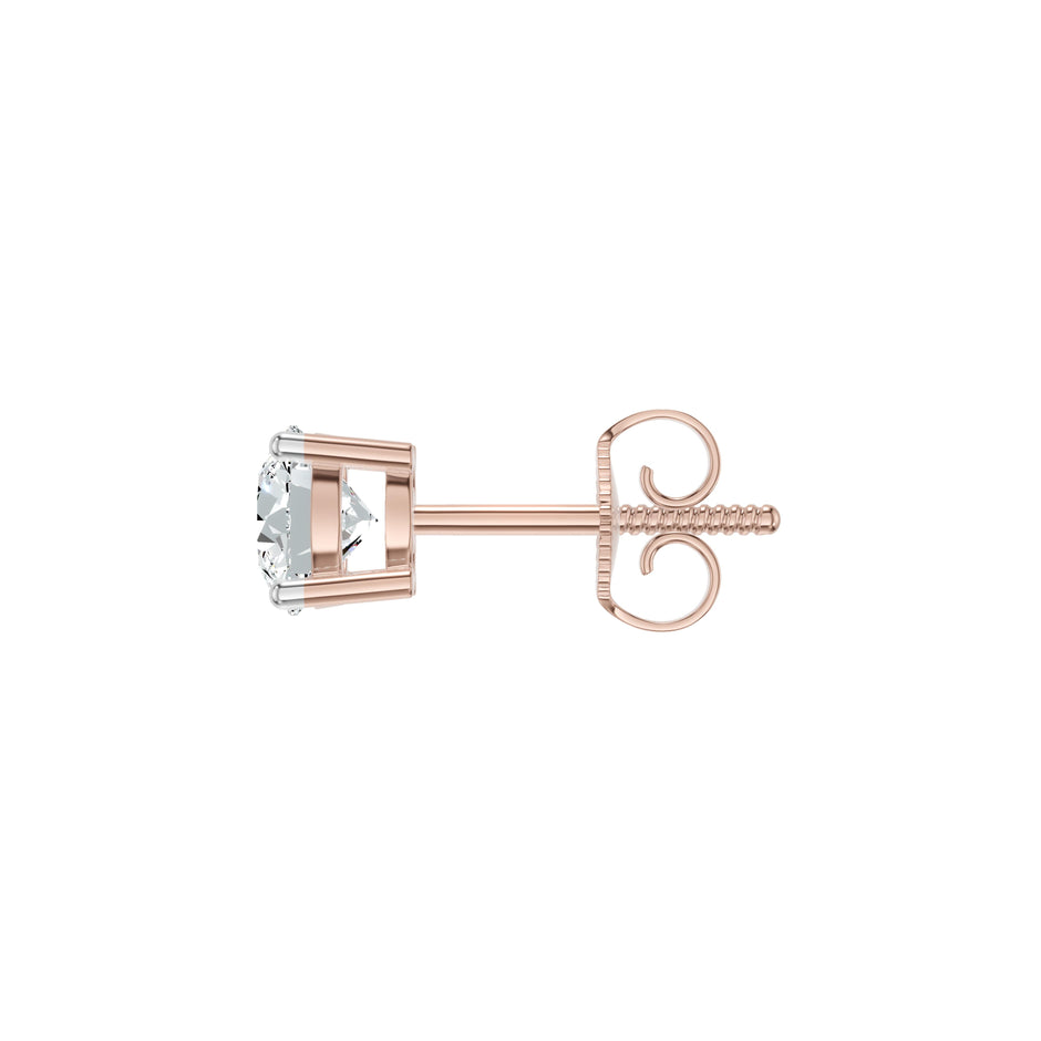 Stud Muffin Solitaire Diamond Ear Studs 18 KT / Rose Gold