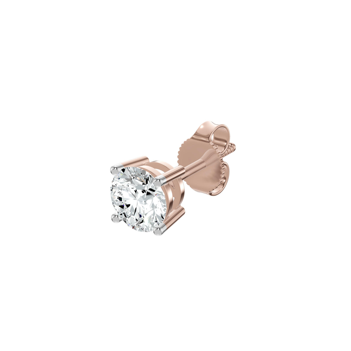 Stud Muffin Solitaire Diamond Ear Studs 18 KT / Rose Gold