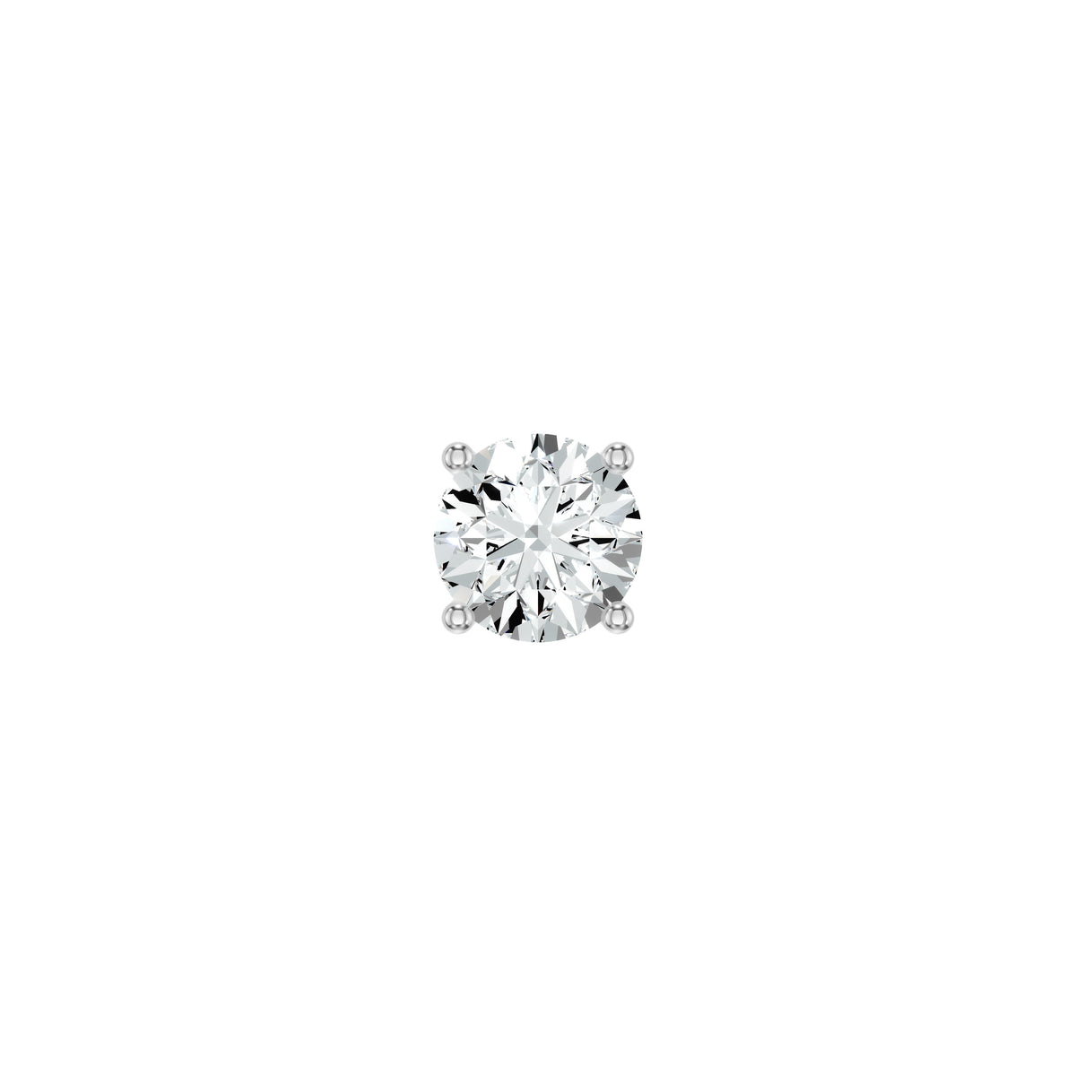 Stud Muffin Solitaire Diamond Ear Studs 18 KT / White Gold