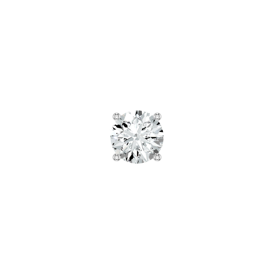 Stud Muffin Solitaire Diamond Ear Studs 18 KT / White Gold