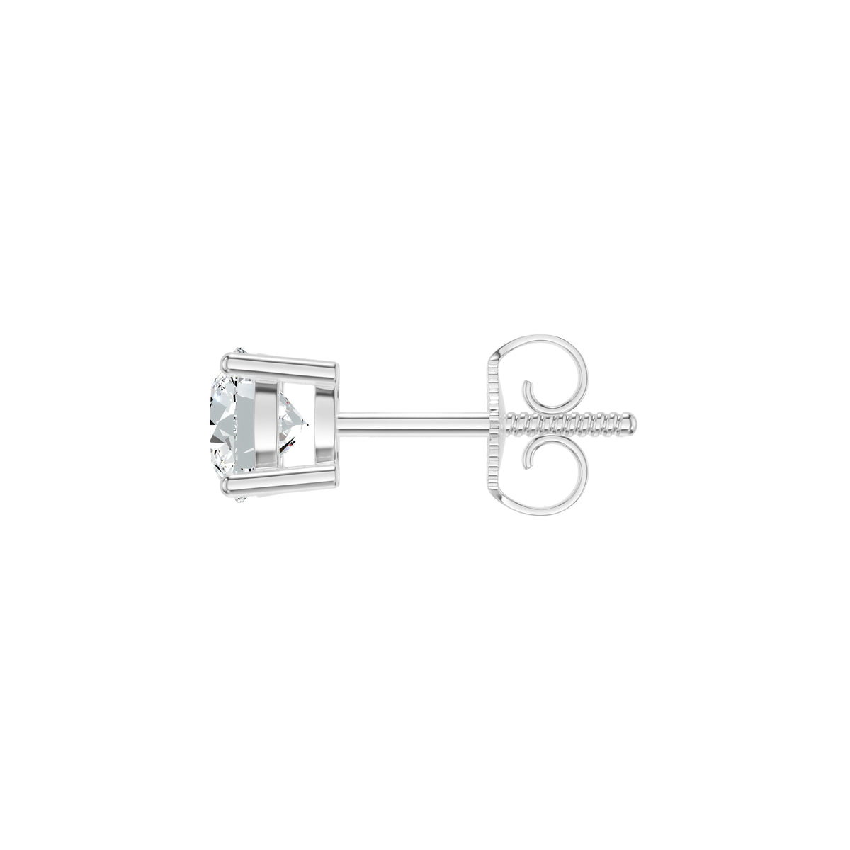 Stud Muffin Solitaire Diamond Ear Studs 18 KT / White Gold