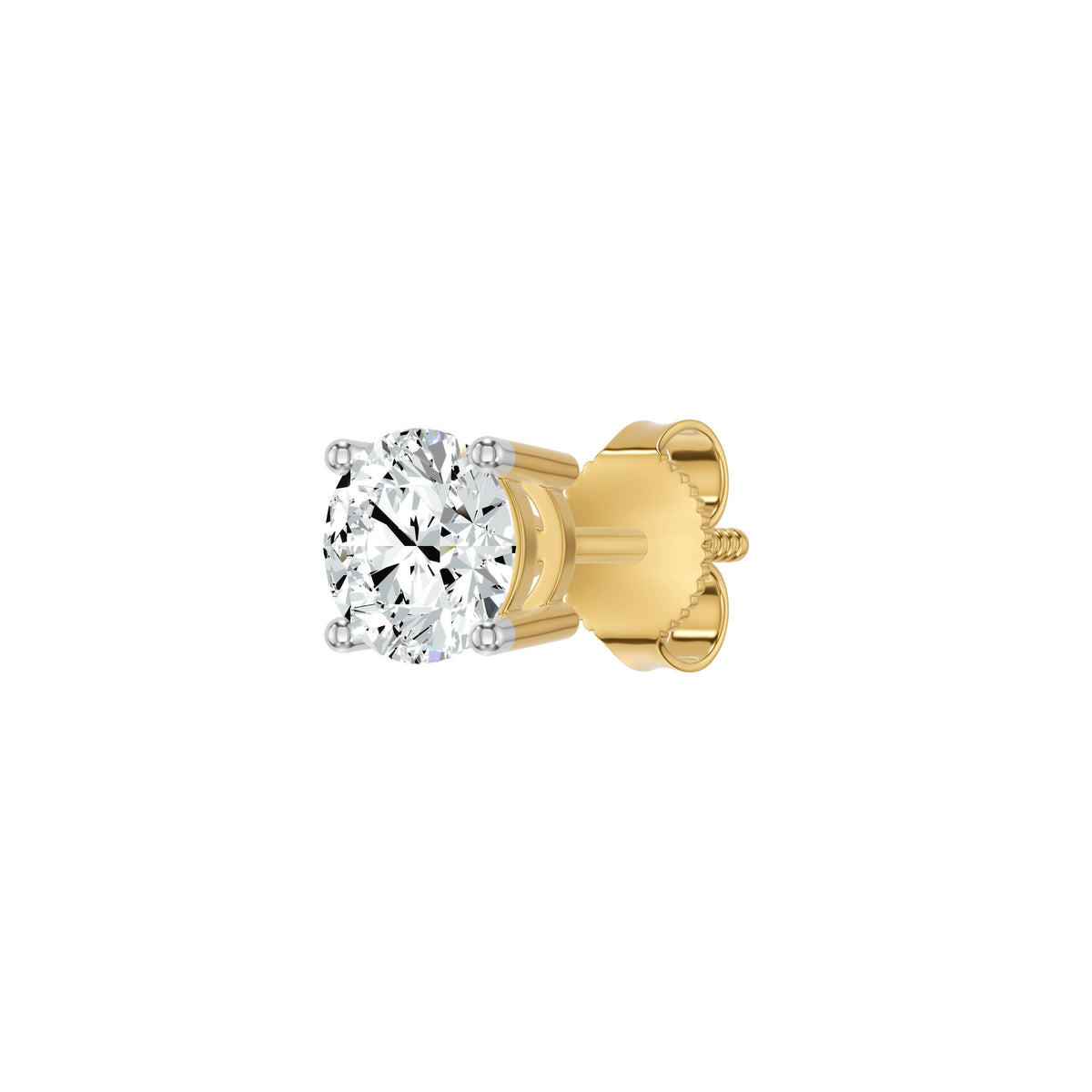 Stud Muffin Solitaire Diamond Ear Studs 18 KT / Yellow Gold