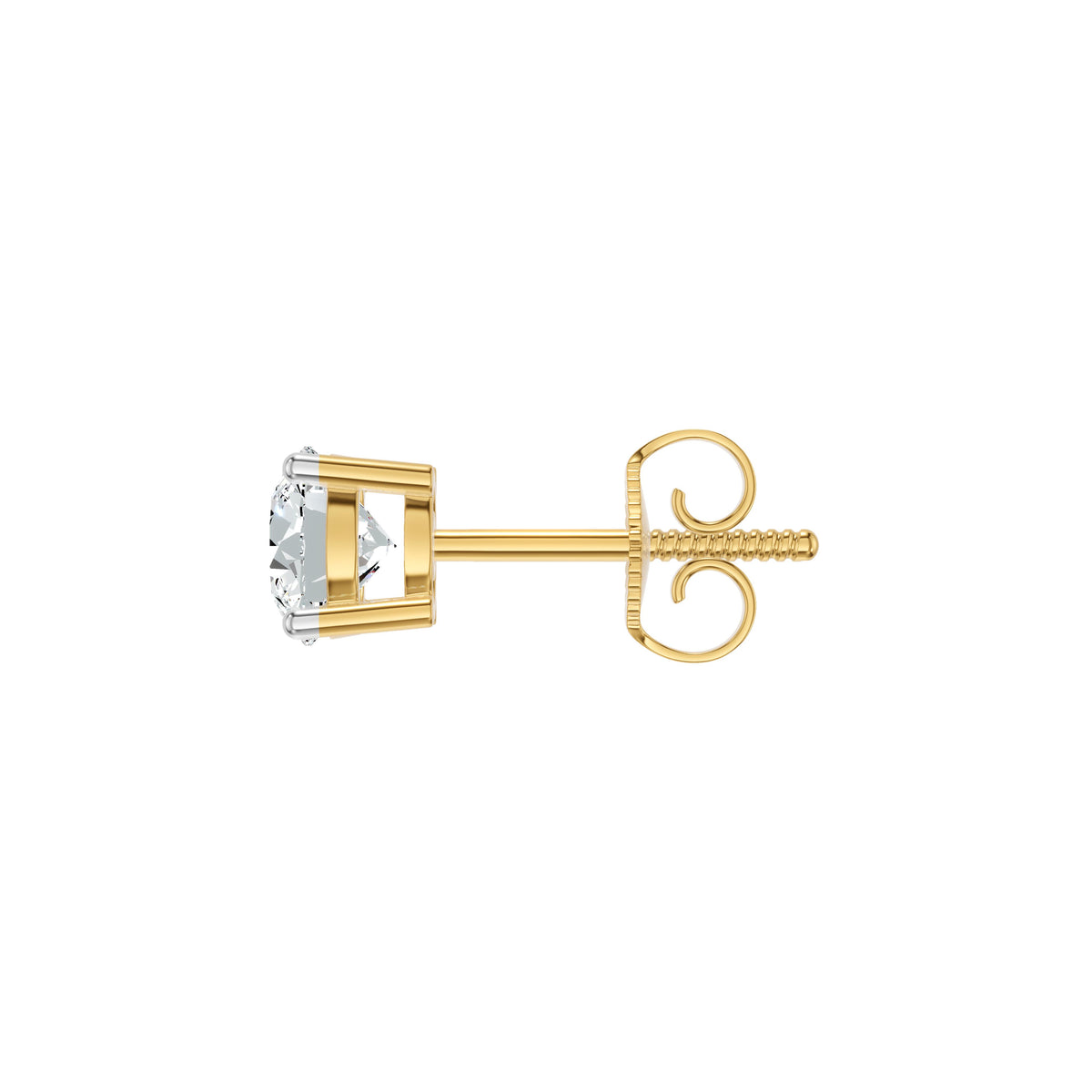 Stud Muffin Solitaire Diamond Ear Studs 18 KT / Yellow Gold