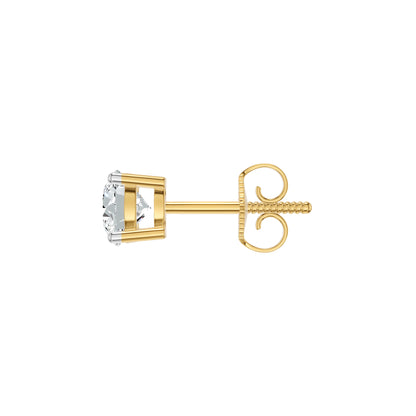 Stud Muffin Solitaire Diamond Ear Studs 18 KT / Yellow Gold