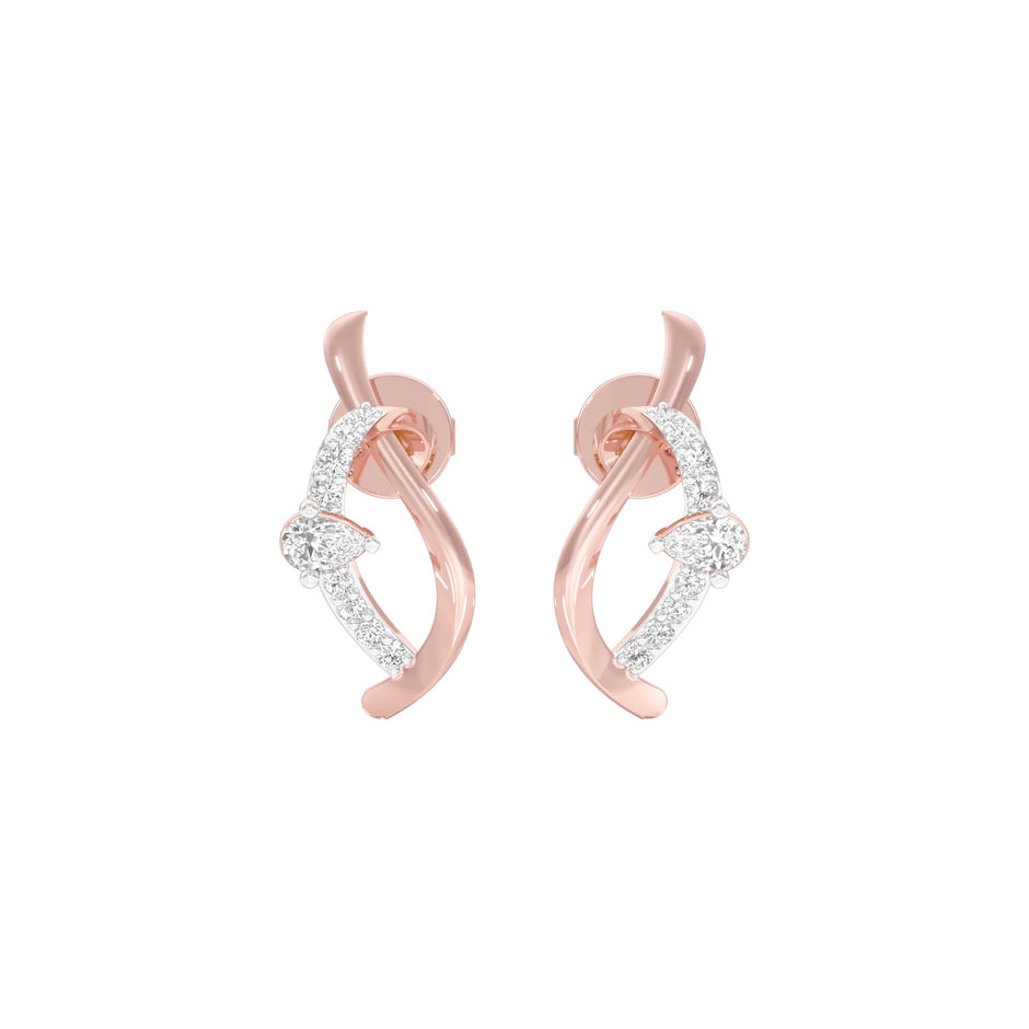 Cling Onto Gold Diamond Earrings 18 KT / Rose Gold