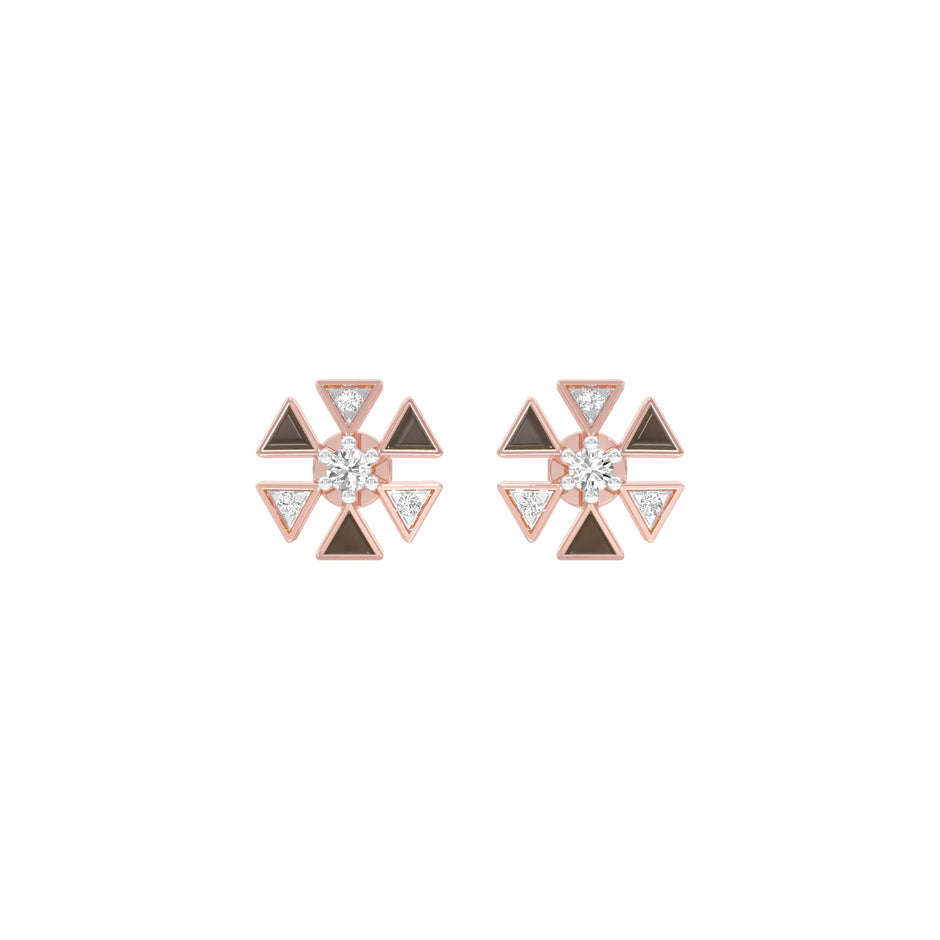 Triangon Diamond Earrings 9 KT / Rose Gold