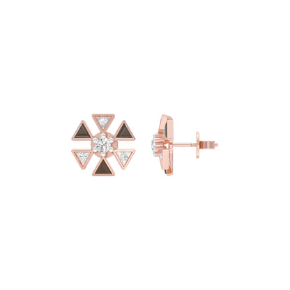 Triangon Diamond Earrings 9 KT / Rose Gold
