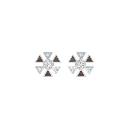 Triangon Diamond Earrings 9 KT / White Gold