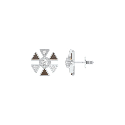 Triangon Diamond Earrings 9 KT / White Gold
